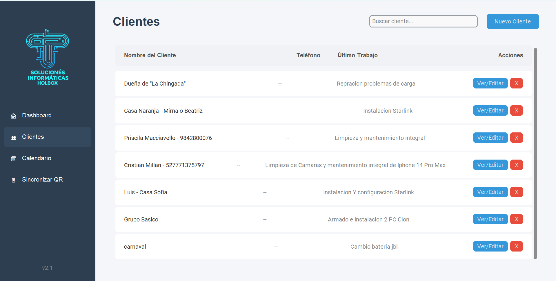 Gestión de Clientes